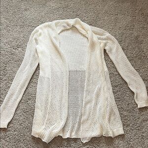Belldini Cream Open-Knit Cardigan